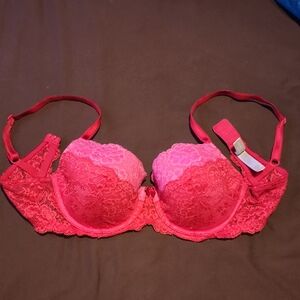 Elegant Lace Underwire Bra - Red